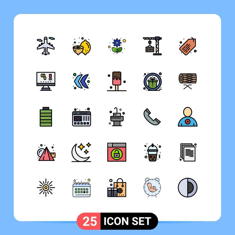 Set of 25 Modern UI Icons Symbols Signs for label shipping recycling delivery cargo Editable Vector Design Elements