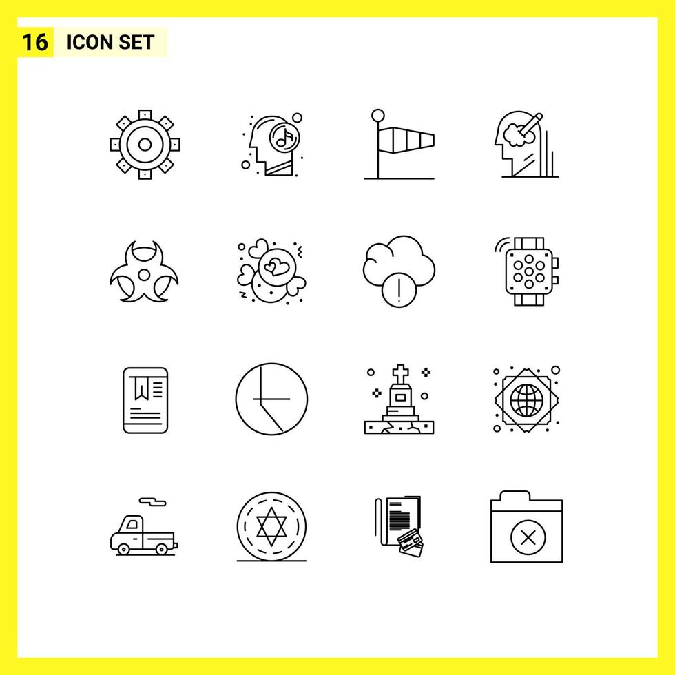 16 Outline concept for Websites Mobile and Apps education idea blow user mind Editable Vector Design Elements