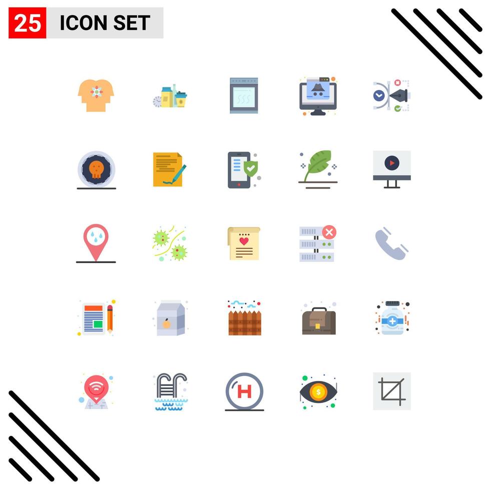25 Creative Icons Modern Signs and Symbols of data crime items computer microwave Editable Vector Design Elements