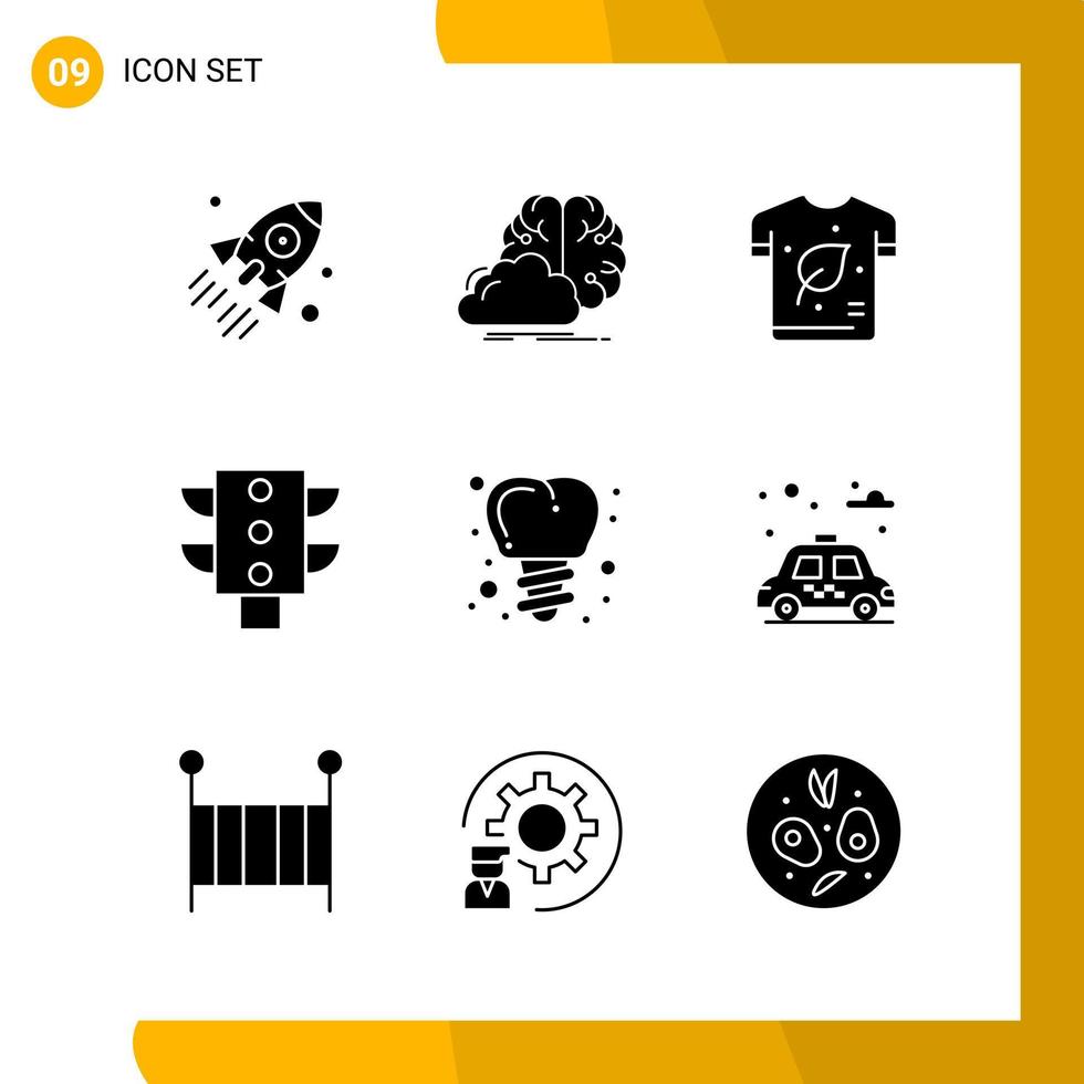 9 Icon Set Solid Style Icon Pack Glyph Symbols isolated on White Backgound for Responsive Website Designing Creative Black Icon vector background