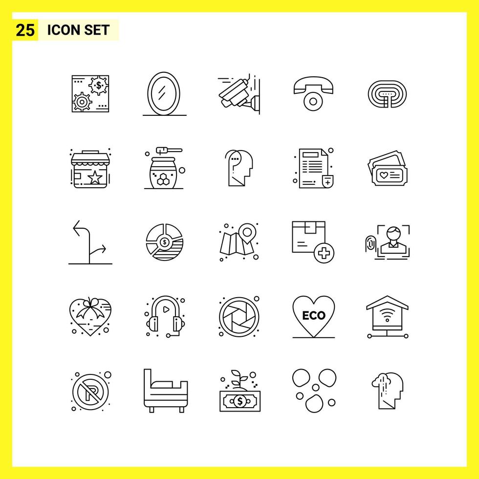 25 conjunto de iconos símbolos de línea simple signo de esquema en fondo blanco para diseño de sitios web aplicaciones móviles y medios impresos fondo de vector de icono negro creativo