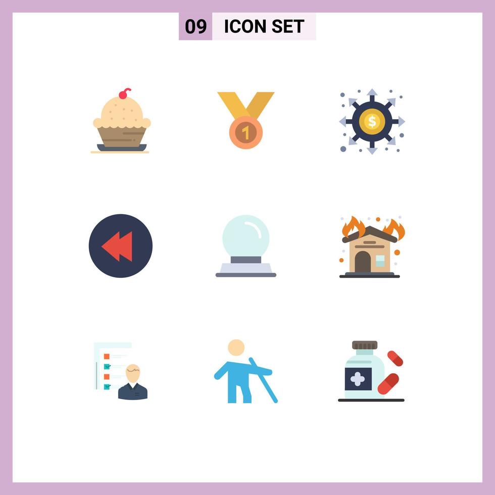 Stock Vector Icon Pack of 9 Line Signs and Symbols for multimedia portal leader hole black Editable Vector Design Elements
