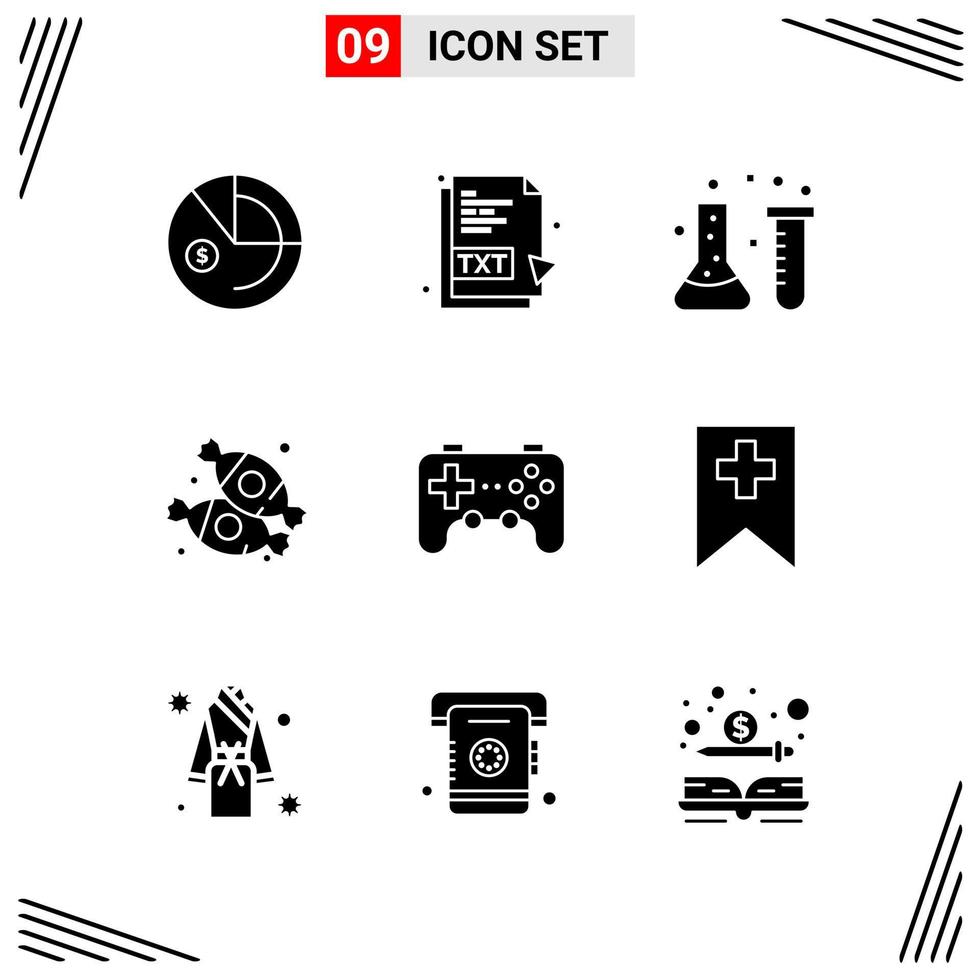 9 Icons Solid Style Grid Based Creative Glyph Symbols for Website Design Simple Solid Icon Signs Isolated on White Background 9 Icon Set Creative Black Icon vector background