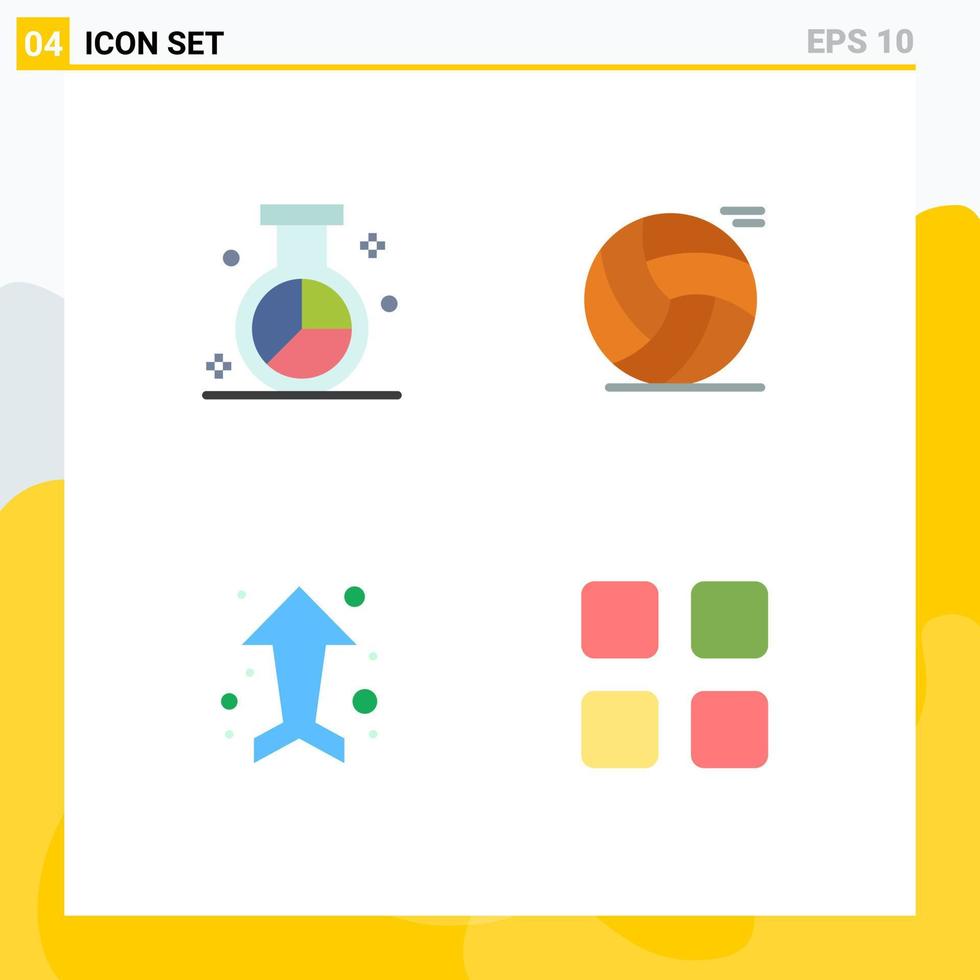 Pack of 4 Modern Flat Icons Signs and Symbols for Web Print Media such as engine arrow optimization basketball up Editable Vector Design Elements