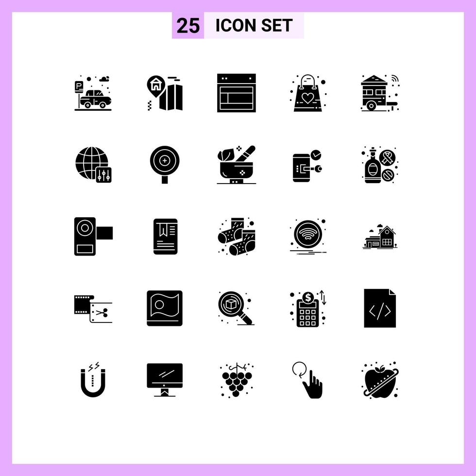 25 Creative Icons Modern Signs and Symbols of smart bag site kid family Editable Vector Design Elements