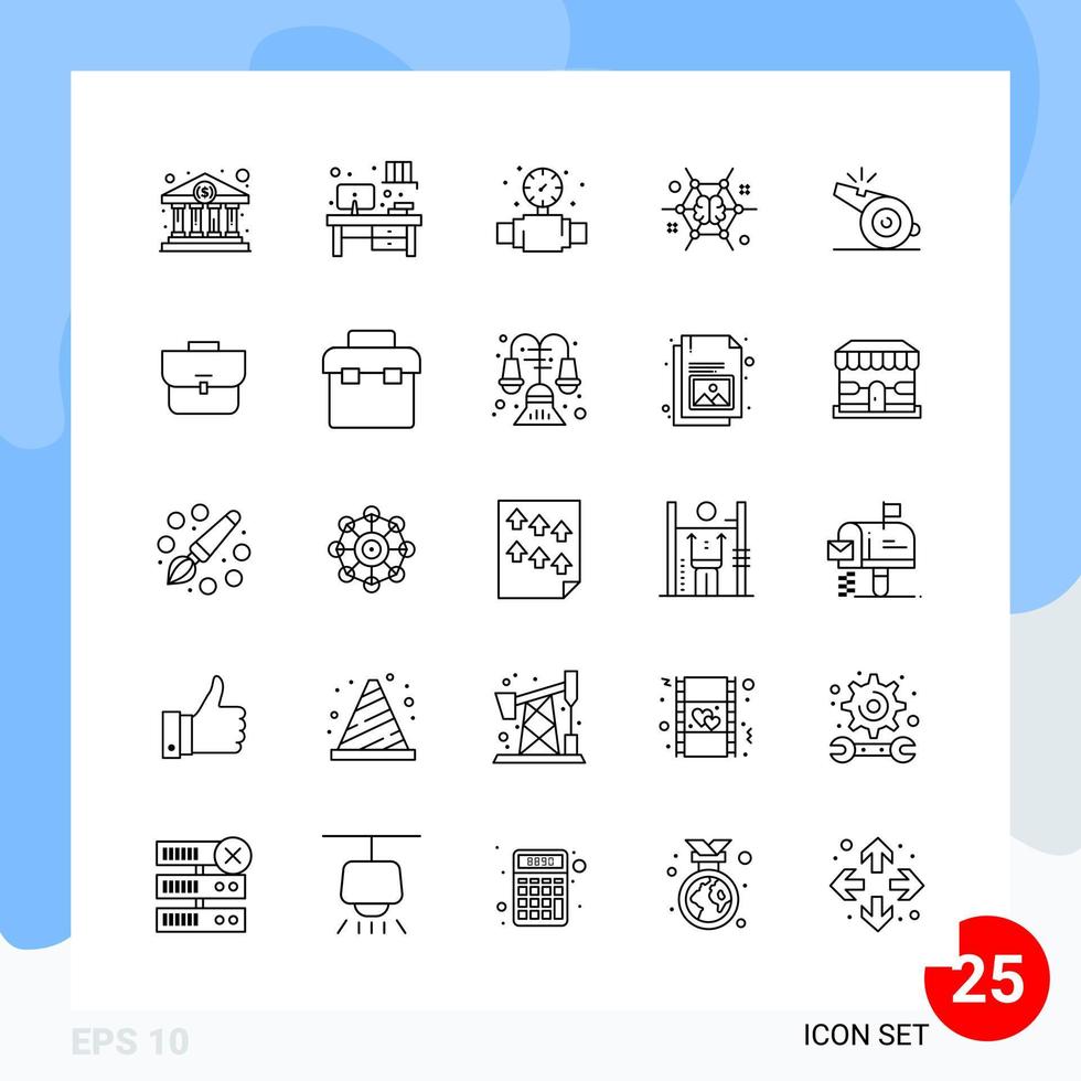 paquete moderno de 25 símbolos de contorno de línea de iconos aislados en fondo blanco para el diseño de sitios web fondo de vector de icono negro creativo