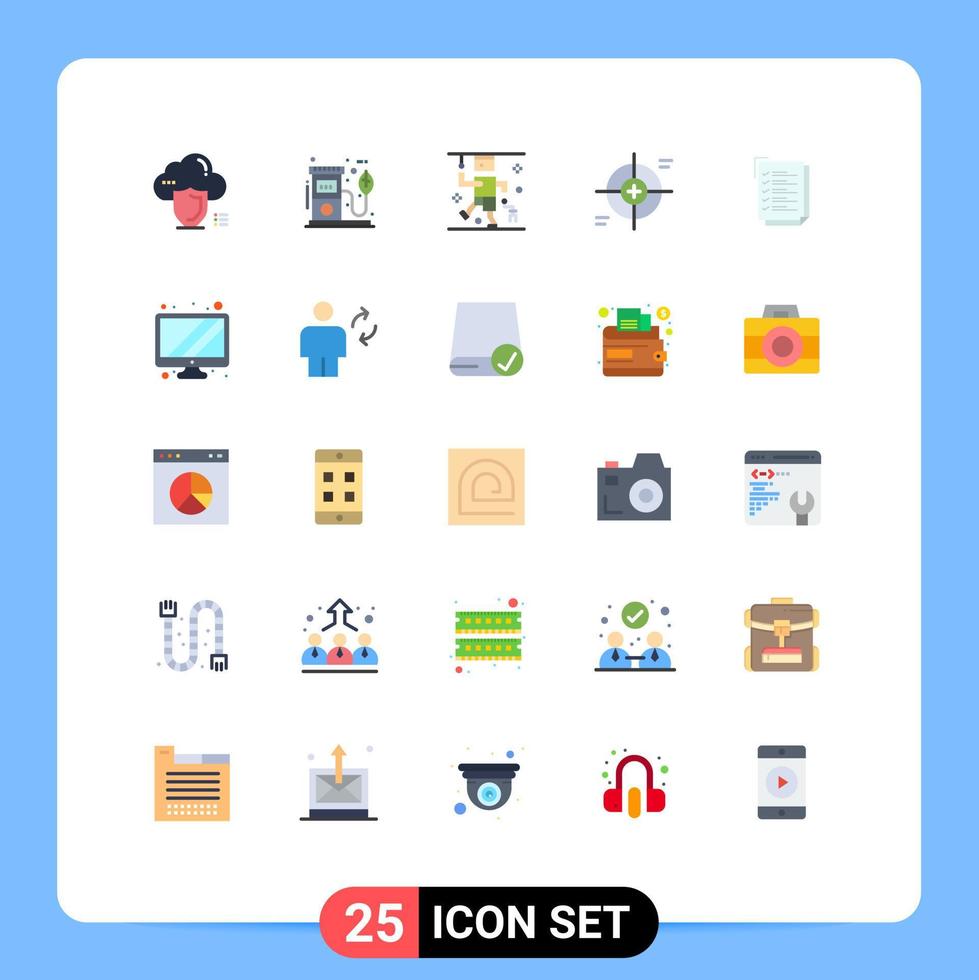 25 Universal Flat Colors Set for Web and Mobile Applications scope focus pump crosshair injury Editable Vector Design Elements
