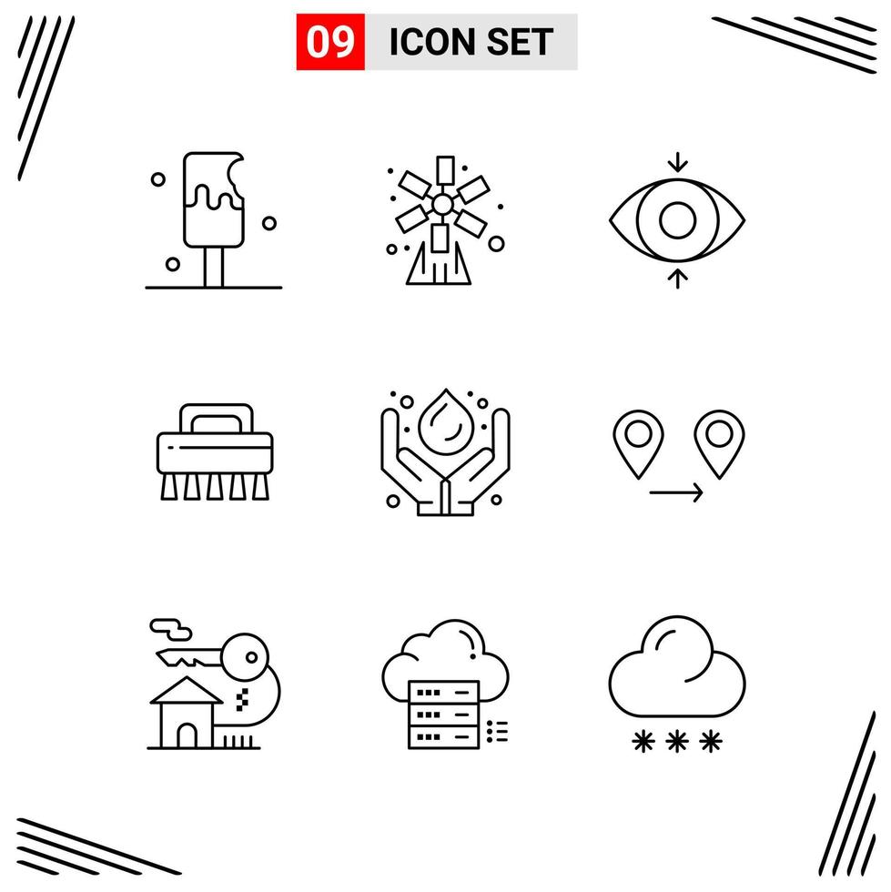 9 Icons Line Style Grid Based Creative Outline Symbols for Website Design Simple Line Icon Signs Isolated on White Background 9 Icon Set Creative Black Icon vector background