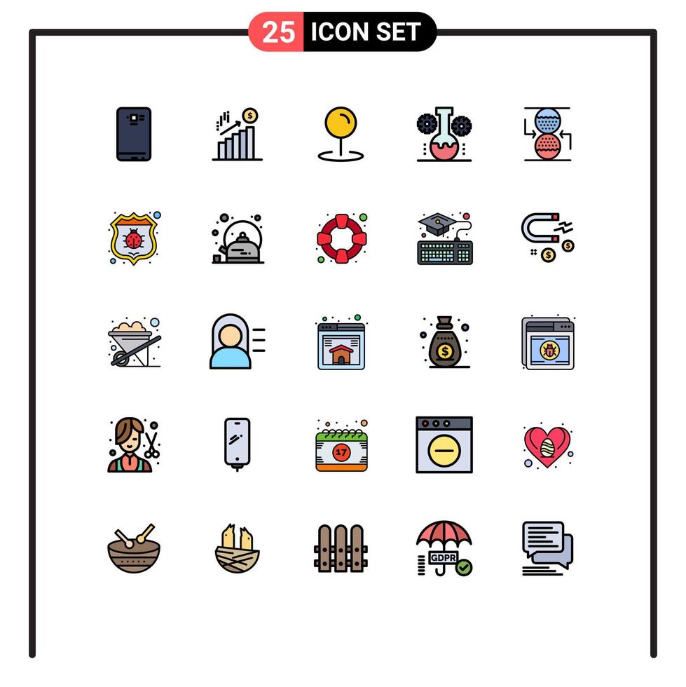 Stock Vector Icon Pack of 25 Line Signs and Symbols for concentration scientific research dollar lab management bear lab Editable Vector Design Elements