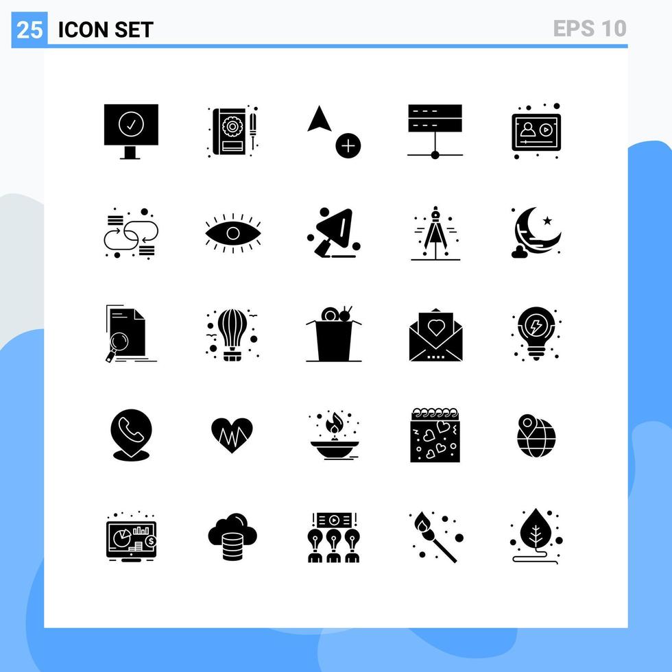 25 Creative Icons Modern Signs and Symbols of online signal add server data Editable Vector Design Elements