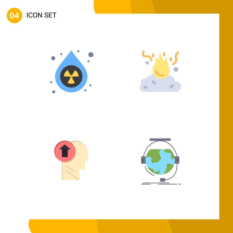 paquete de iconos de vector de stock de 4 signos y símbolos de línea para elementos de diseño de vector editables humanos de basura de contaminación de flecha limpia