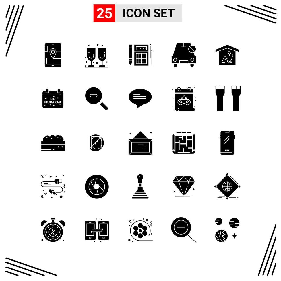 25 Icons Solid Style Grid Based Creative Glyph Symbols for Website Design Simple Solid Icon Signs Isolated on White Background 25 Icon Set Creative Black Icon vector background