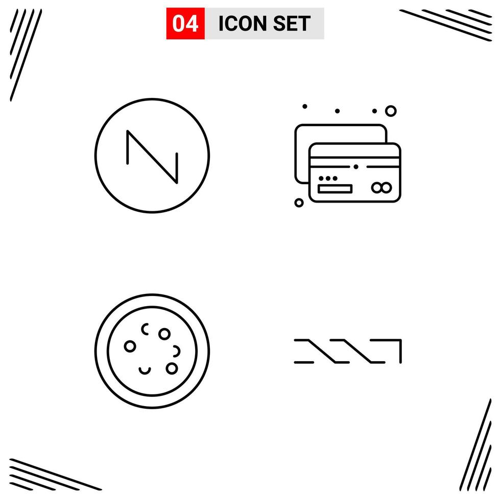 4 Icons Line Style Grid Based Creative Outline Symbols for Website Design Simple Line Icon Signs Isolated on White Background 4 Icon Set vector