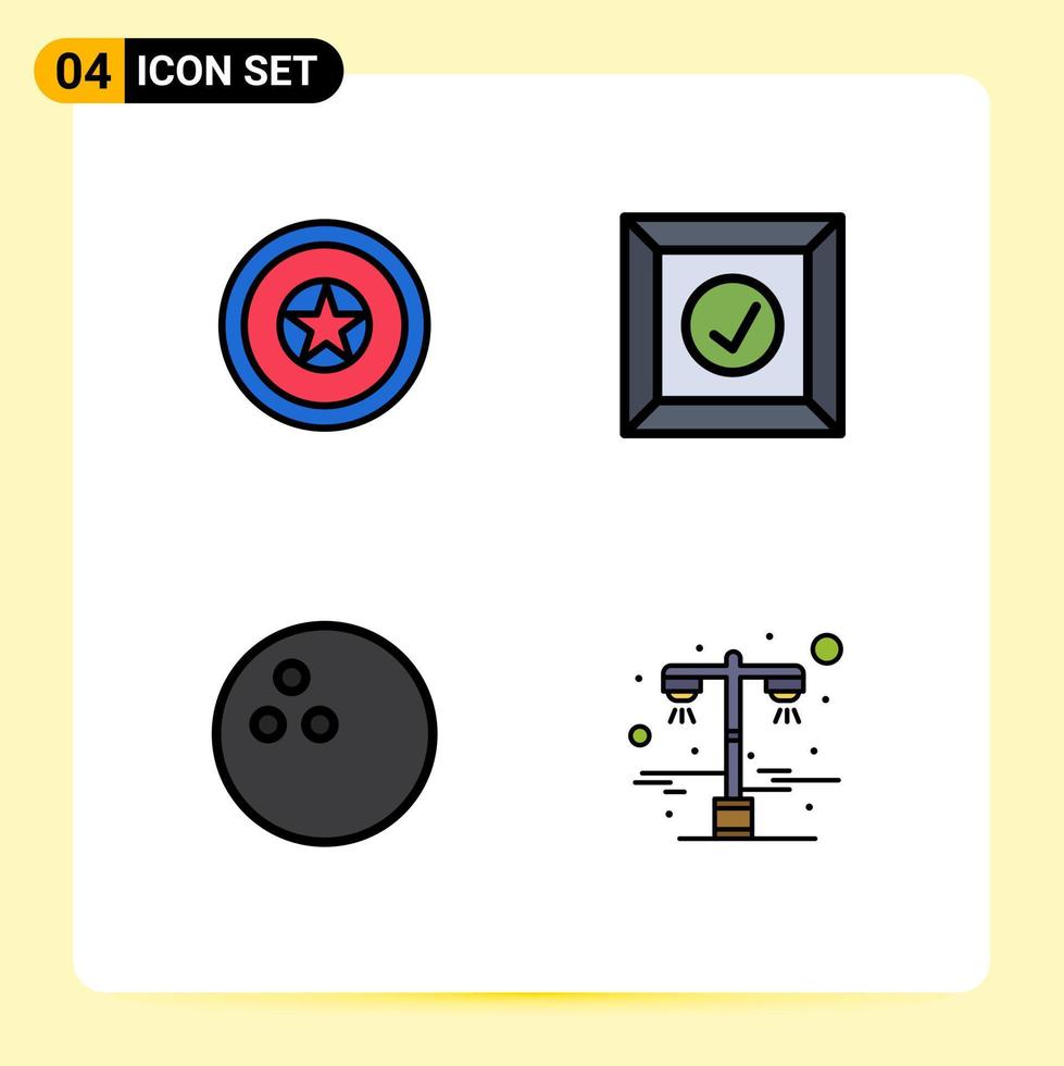 4 Creative Icons Modern Signs and Symbols of holiday lamp medal product street Editable Vector Design Elements