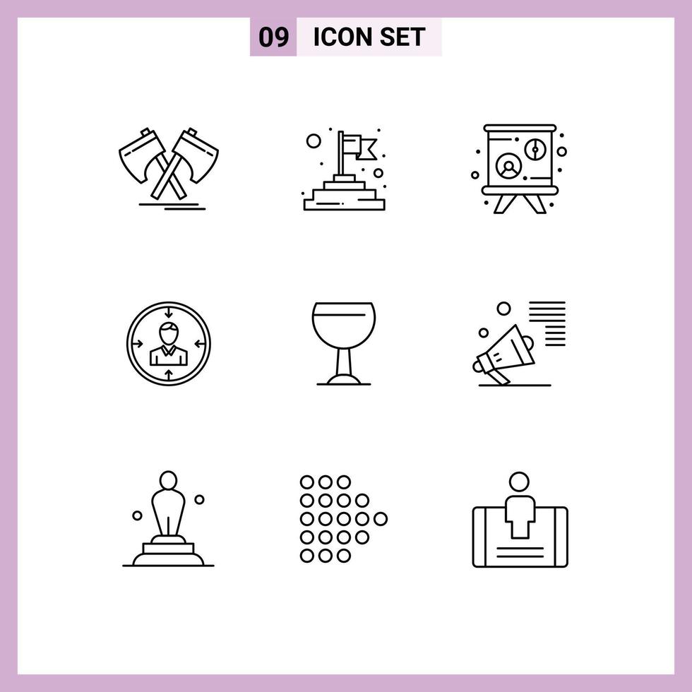 9 Outline concept for Websites Mobile and Apps resume personal blackboard hunting employee Editable Vector Design Elements