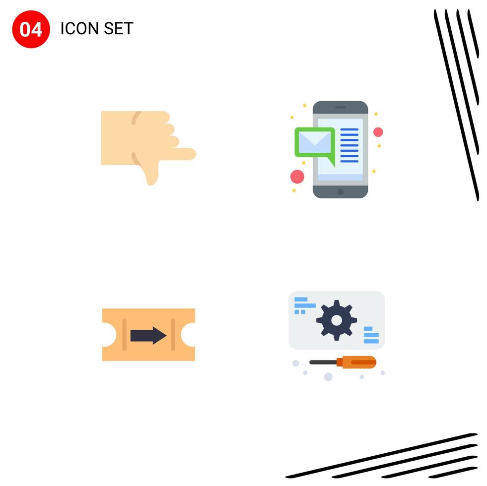 4 iconos creativos signos y símbolos modernos de aversión viaje voto recuperación móvil elementos de diseño vectorial editables vector