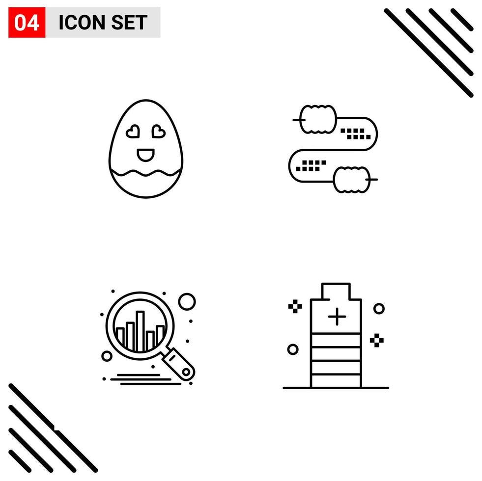 conjunto perfecto de píxeles de iconos de 4 líneas conjunto de iconos de esquema para el diseño de sitios web y la interfaz de aplicaciones móviles vector