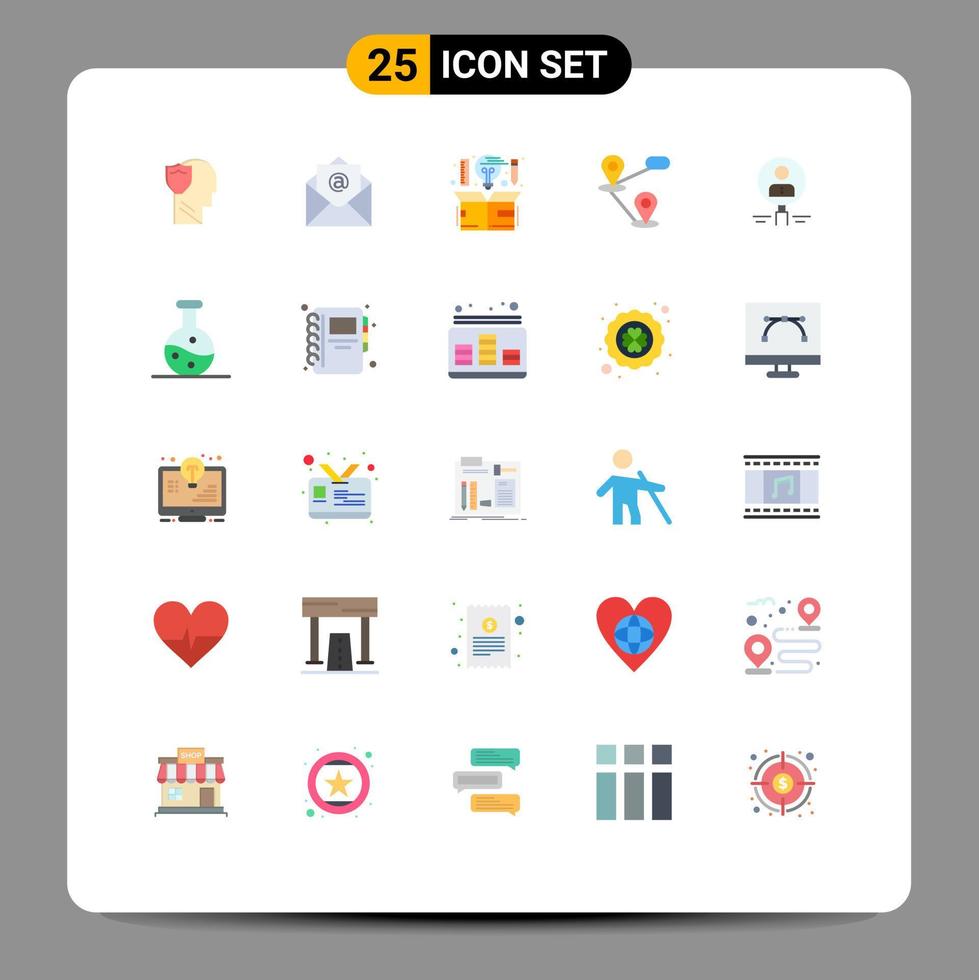 paquete de iconos de vectores de stock de 25 signos y símbolos de línea para elementos de diseño de vectores editables de pensamiento de ubicación de computadora de mapa de vidrio