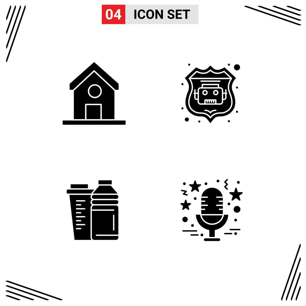 Group of Modern Solid Glyphs Set for education energy science web sport Editable Vector Design Elements