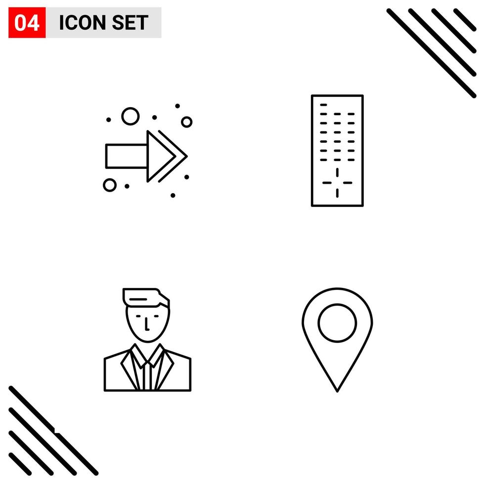 Pixle Perfect Set of 4 Line Icons Outline Icon Set for Webite Designing and Mobile Applications Interface vector