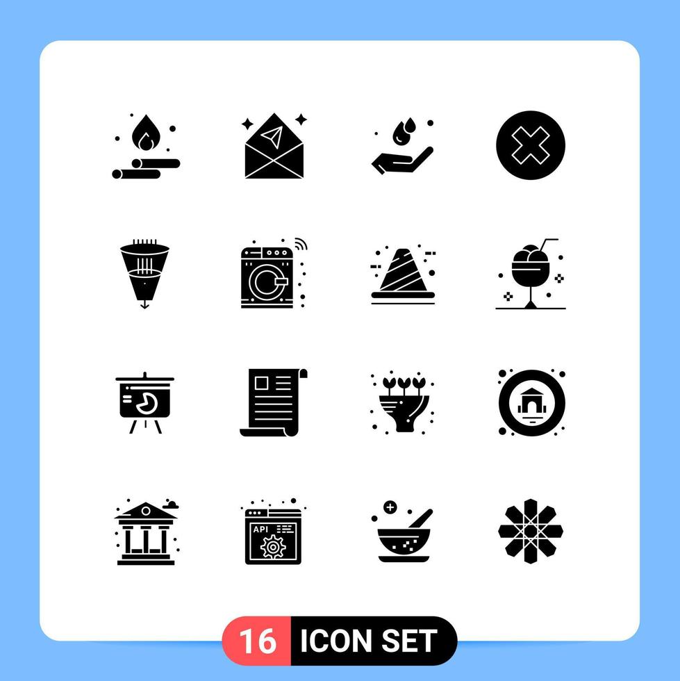 paquete de iconos vectoriales de stock de 16 signos y símbolos de línea para filtrar eliminar multimedia del día de la tierra cerrar elementos de diseño vectorial editables vector