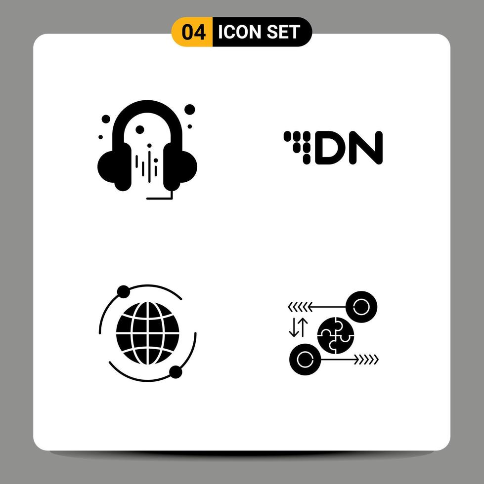 Pack of creative Solid Glyphs of headphone online digital note crypto currency business Editable Vector Design Elements