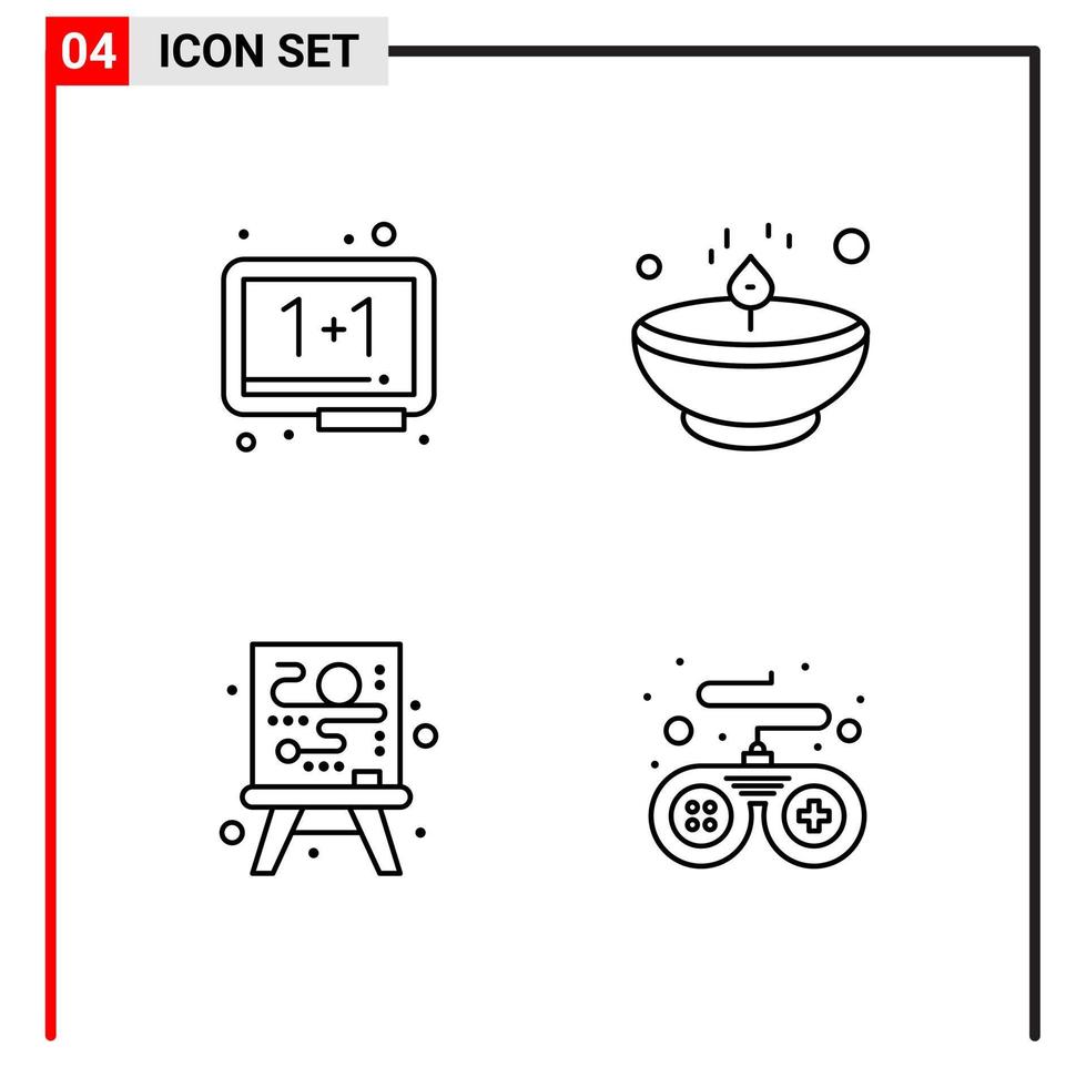 4 General Icons for website design print and mobile apps 4 Outline Symbols Signs Isolated on White Background 4 Icon Pack vector