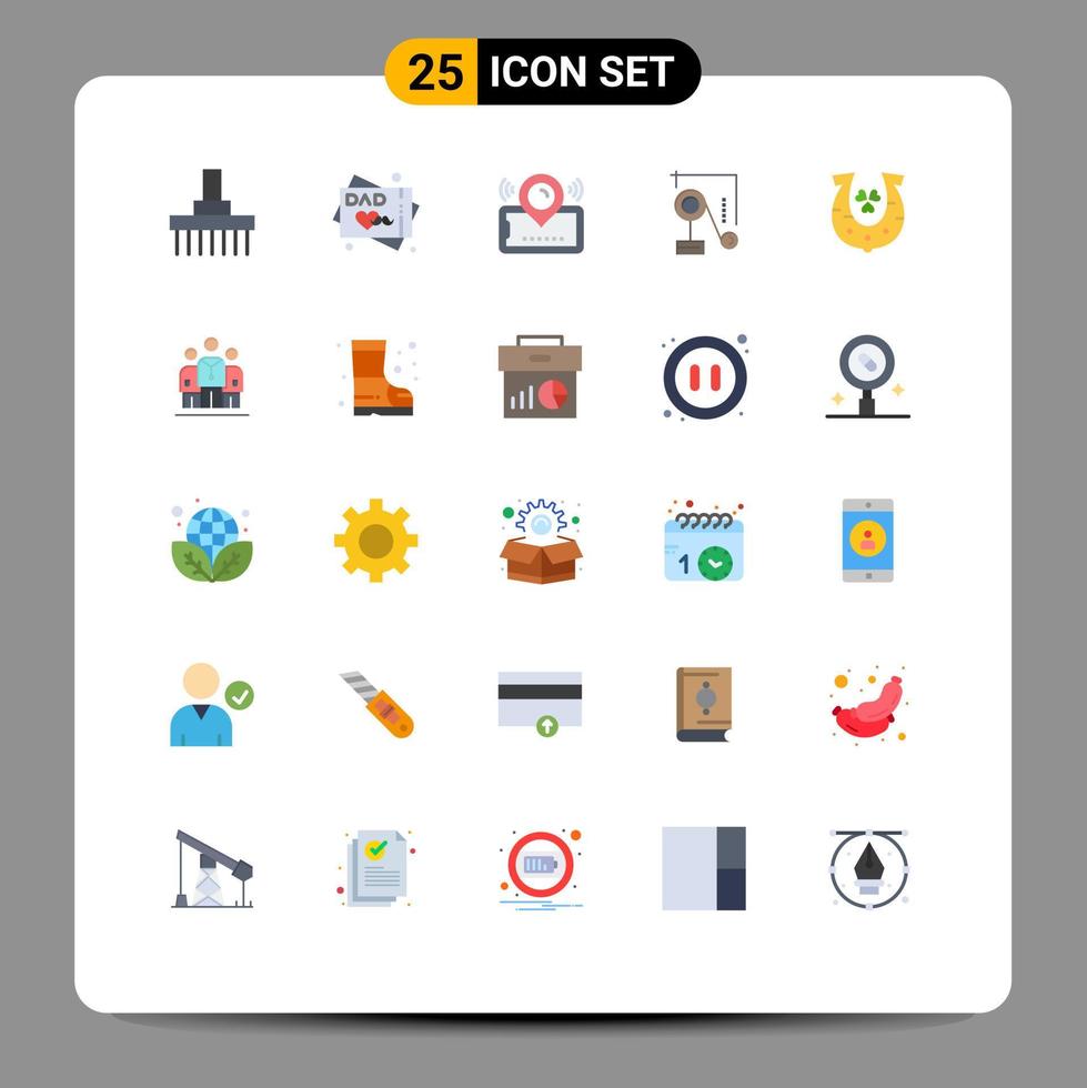 Set of 25 Modern UI Icons Symbols Signs for clover education map physics cinema Editable Vector Design Elements