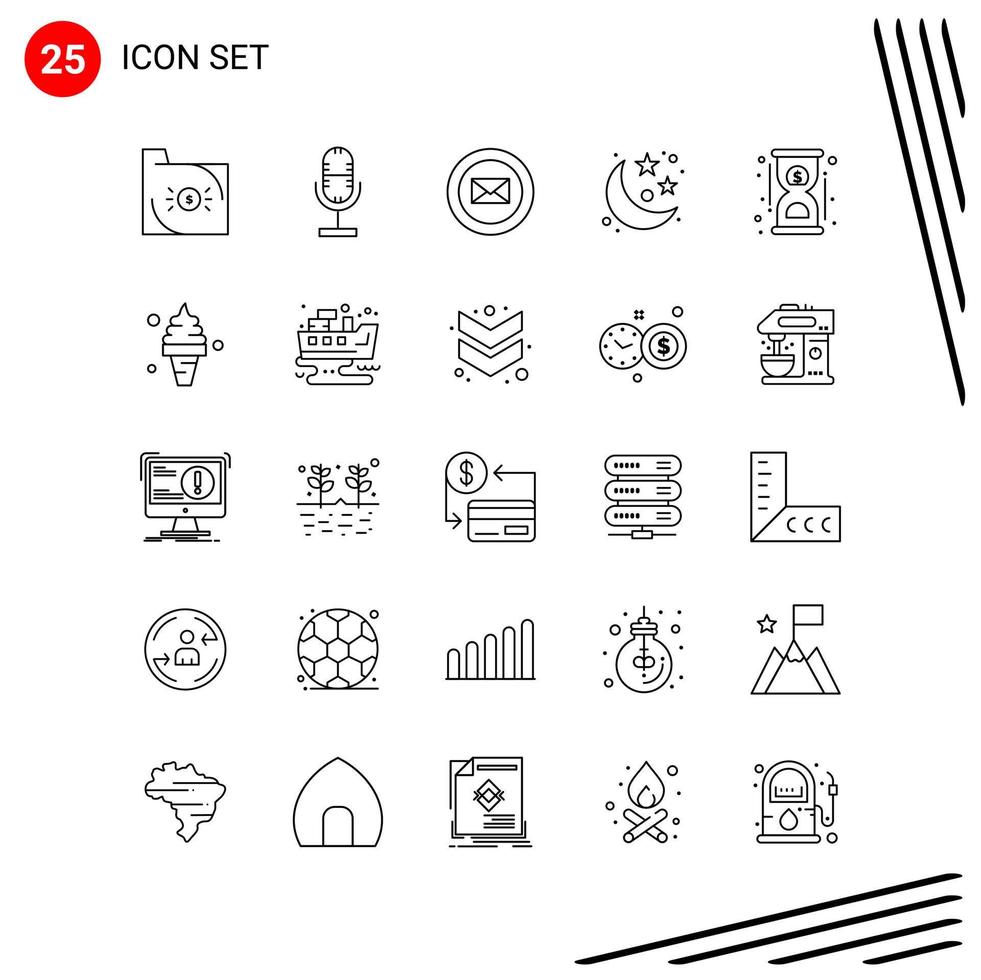 Collection of 25 Vector Icons in Line style Pixle Perfect Outline Symbols for Web and Mobile Line Icon Signs on White Background 25 Icons