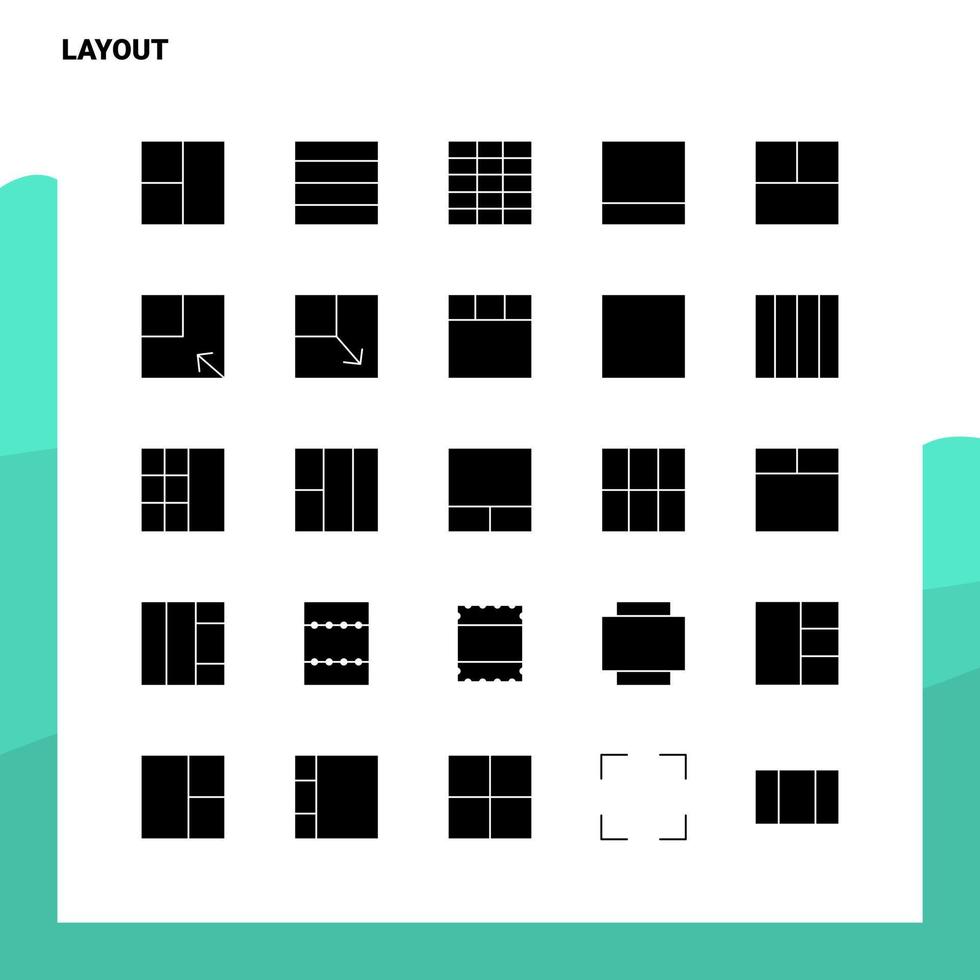 25 Layout Icon set Solid Glyph Icon Vector Illustration Template For Web and Mobile Ideas for business company