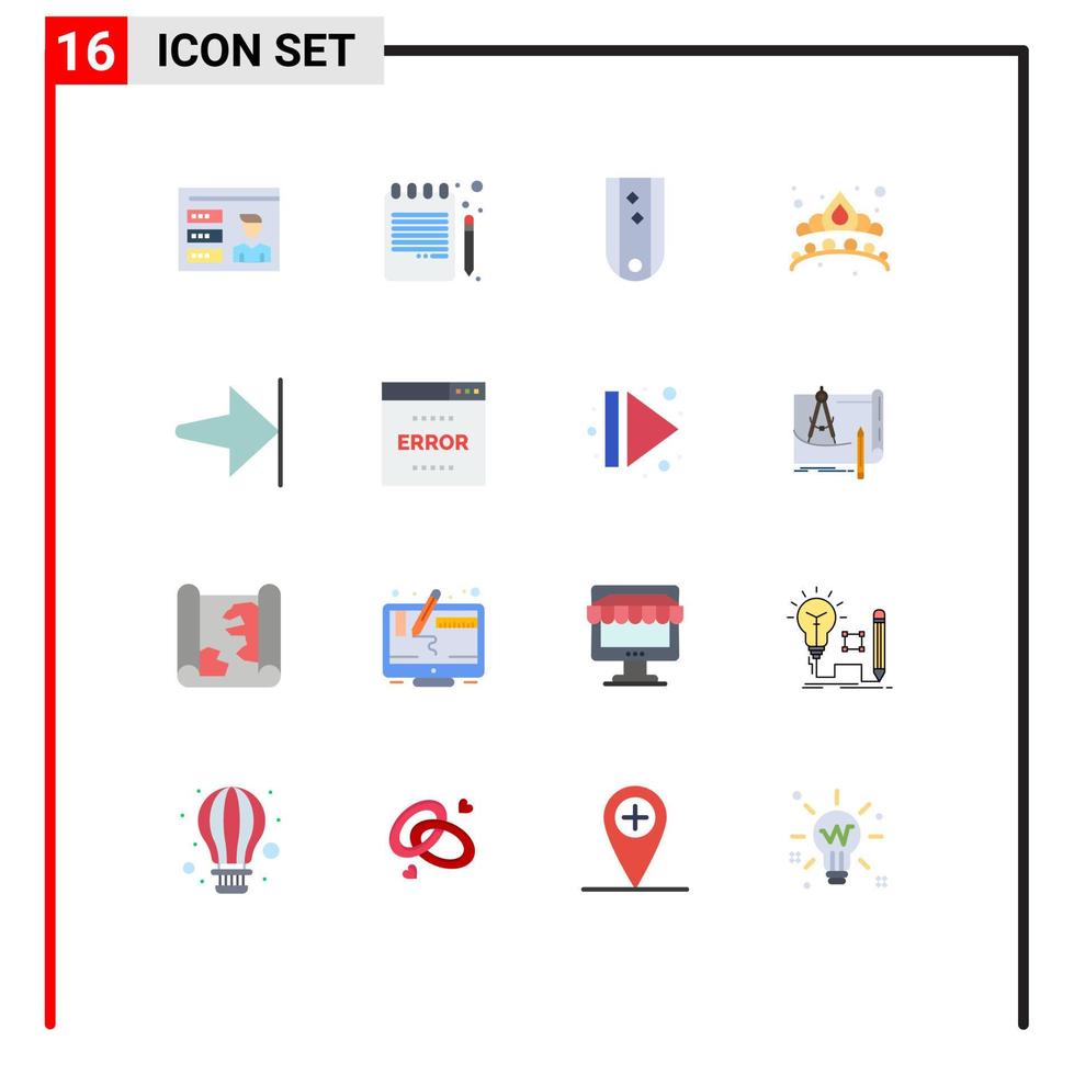 16 Creative Icons Modern Signs and Symbols of arrow jewelry diamonds fashion striped Editable Pack of Creative Vector Design Elements