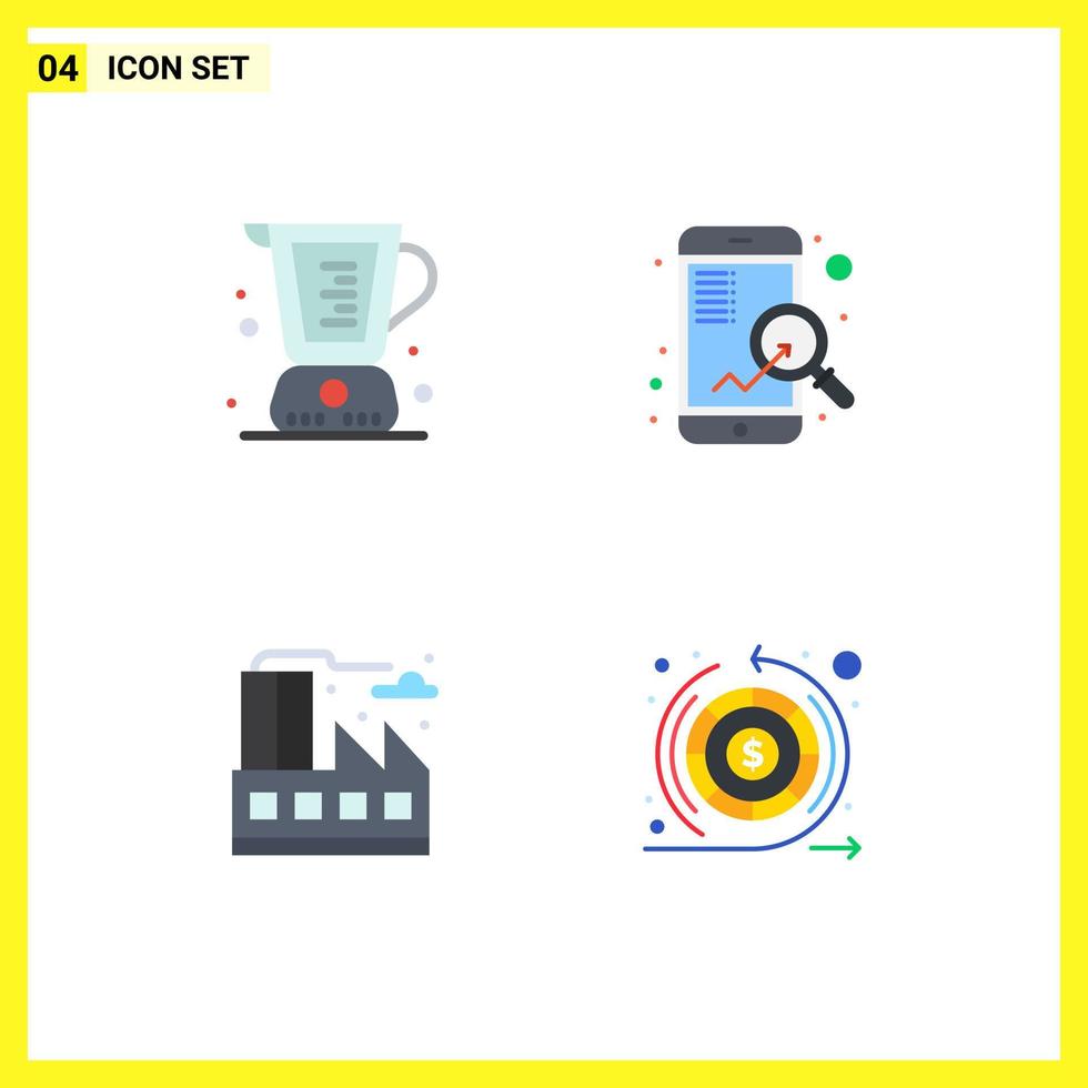 4 iconos creativos signos y símbolos modernos de elementos de diseño vectorial editables de fábrica móvil de jarra de ciudad horneada vector