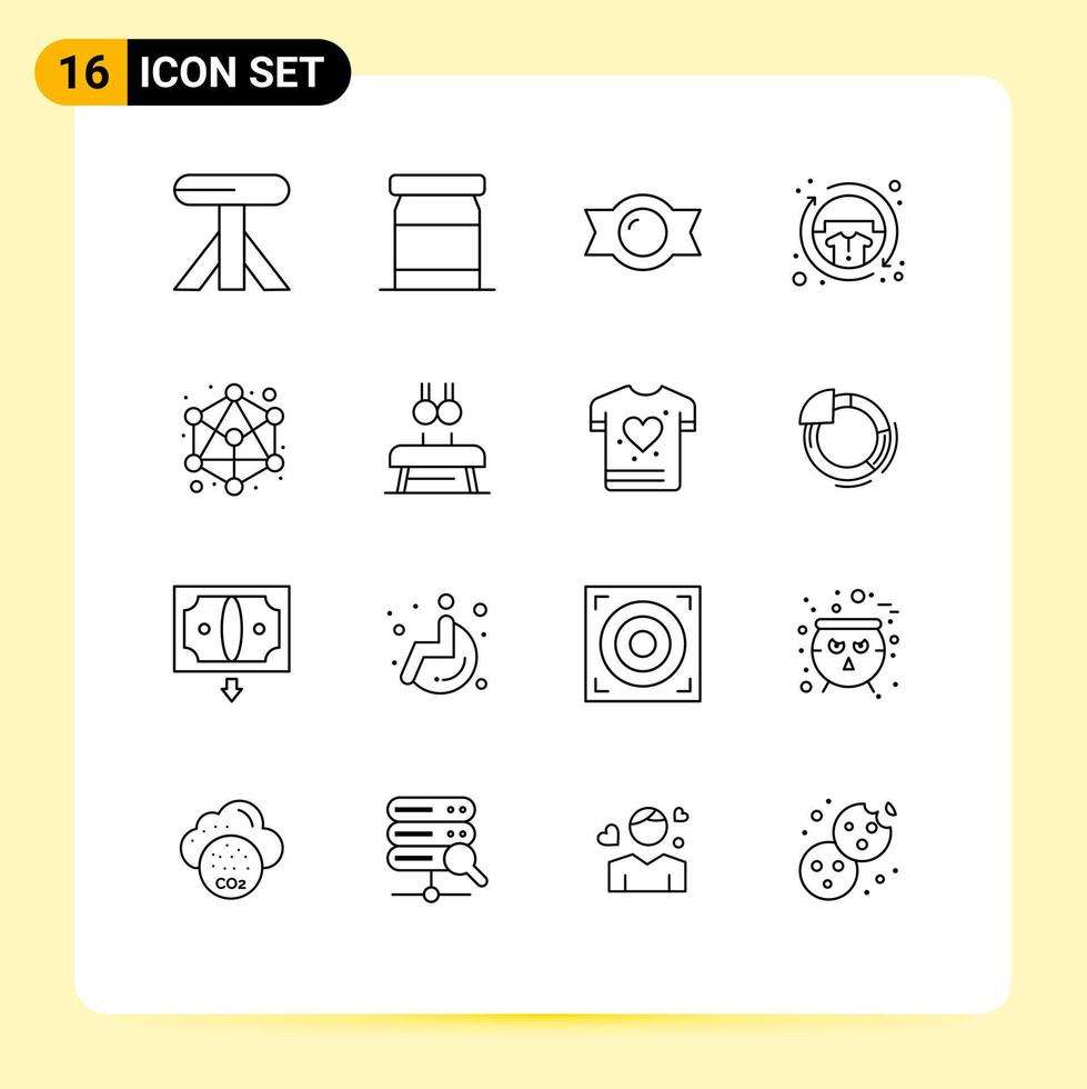 16 Thematic Vector Outlines and Editable Symbols of exercise hierarchy sweet connection fashion Editable Vector Design Elements