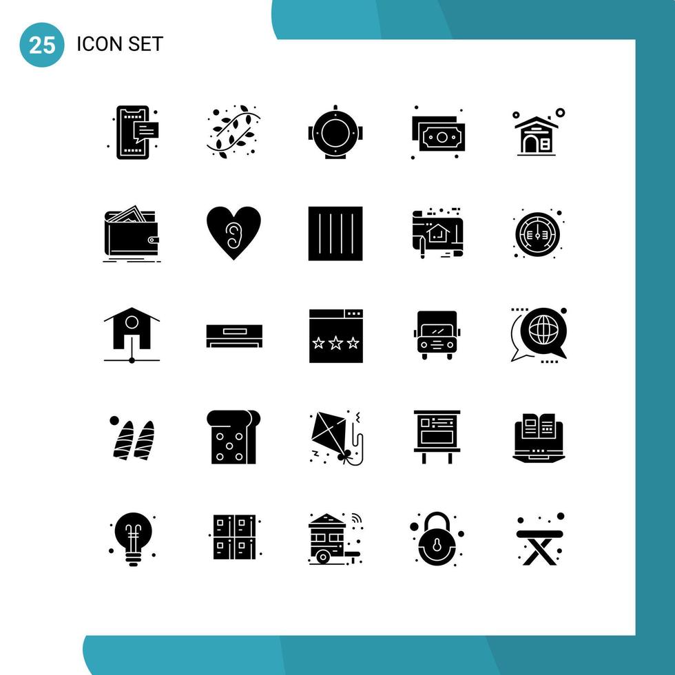 25 Creative Icons Modern Signs and Symbols of real estate home nature money cash Editable Vector Design Elements