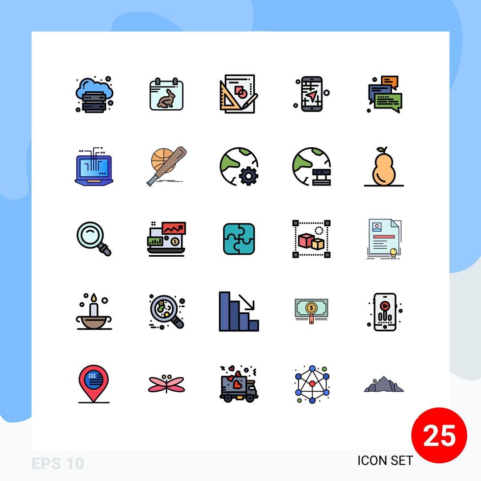 25 Creative Icons Modern Signs and Symbols of travel map date app graph Editable Vector Design Elements