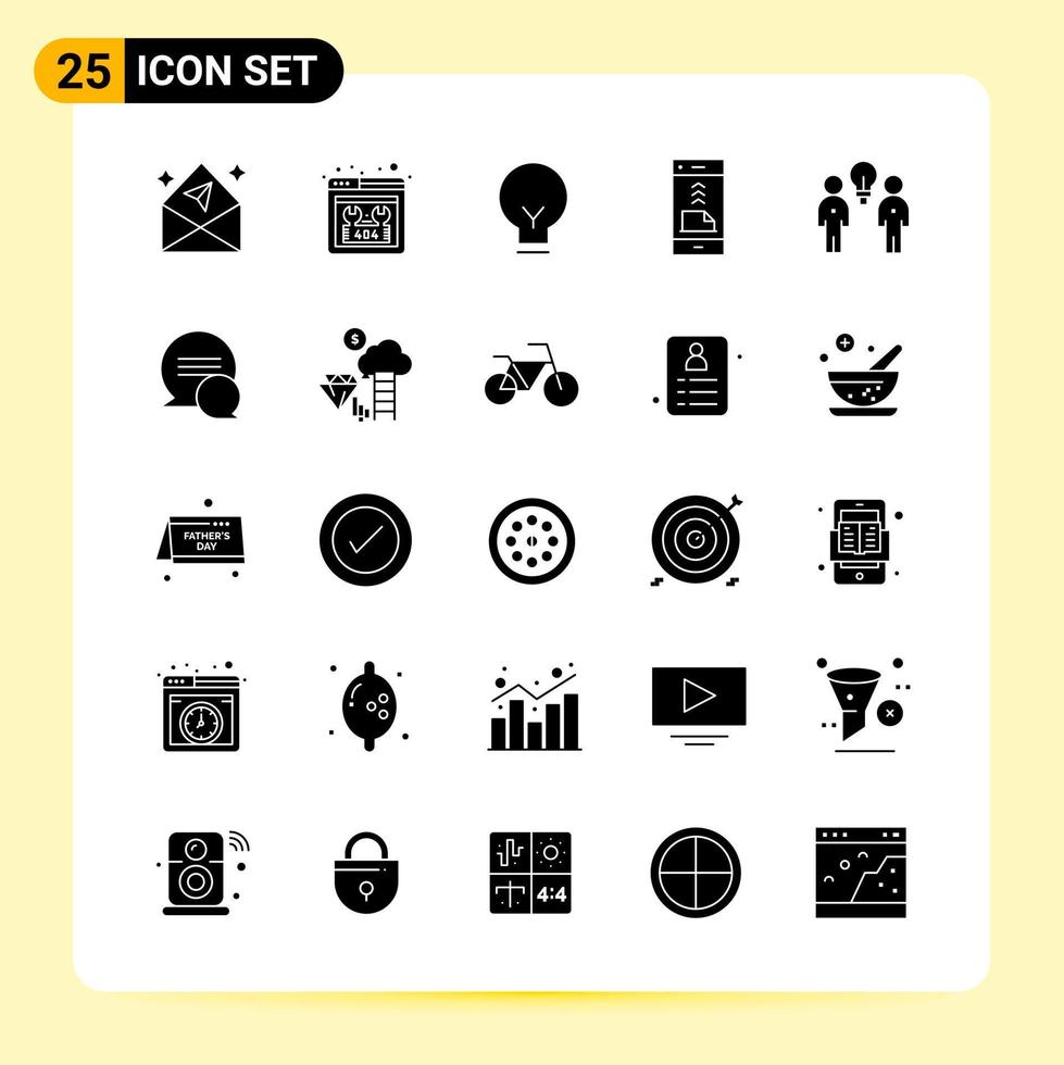 25 Creative Icons for Modern website design and responsive mobile apps 25 Glyph Symbols Signs on White Background 25 Icon Pack vector