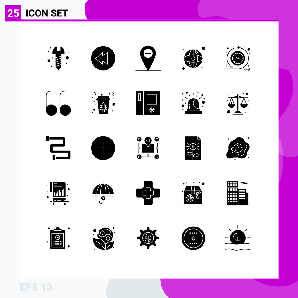 25 Thematic Vector Solid Glyphs and Editable Symbols of cup quotes map open routine Editable Vector Design Elements