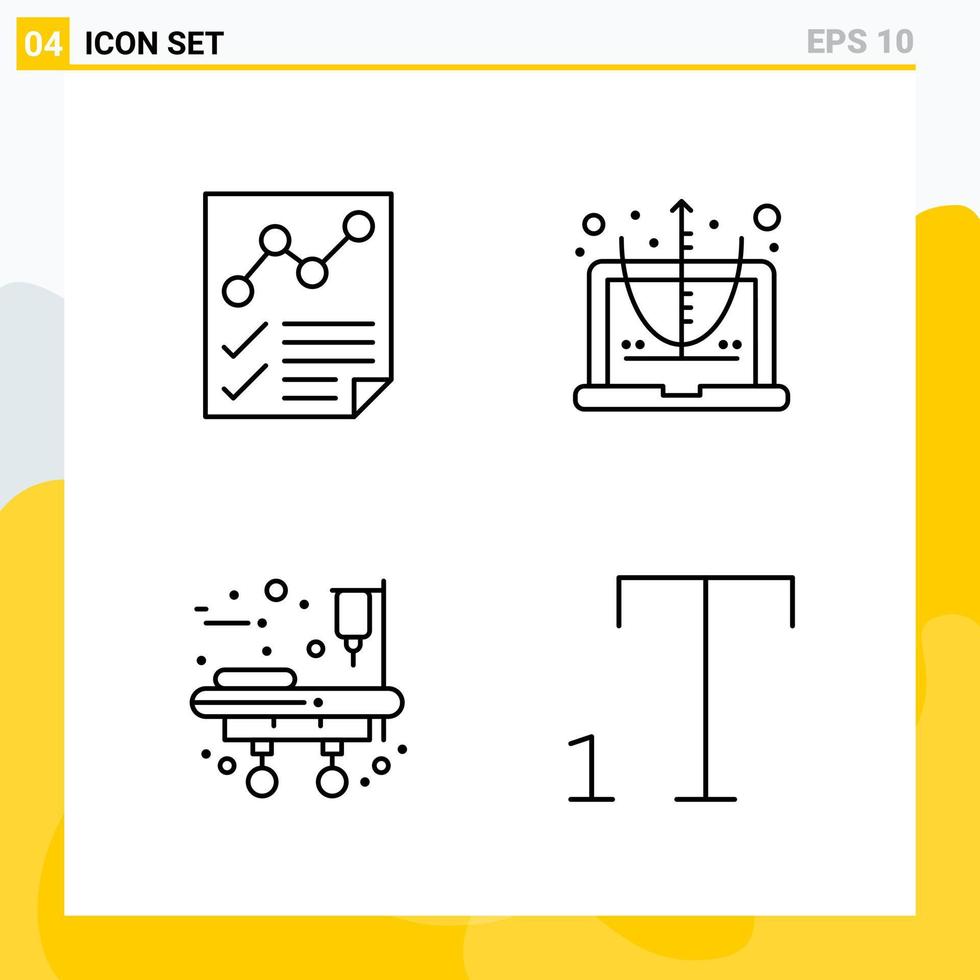 colección de 4 iconos de línea universal conjunto de iconos para web y móvil vector