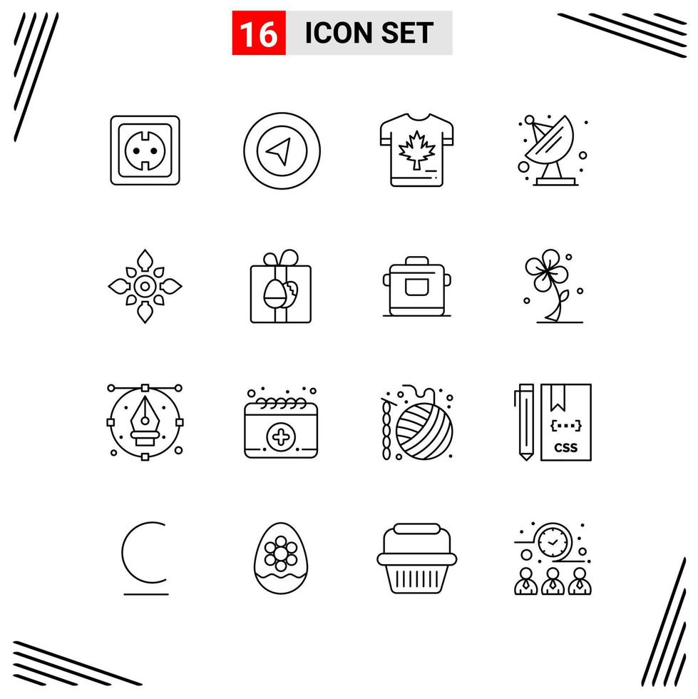 16 Icons Line Style Grid Based Creative Outline Symbols for Website Design Simple Line Icon Signs Isolated on White Background 16 Icon Set vector
