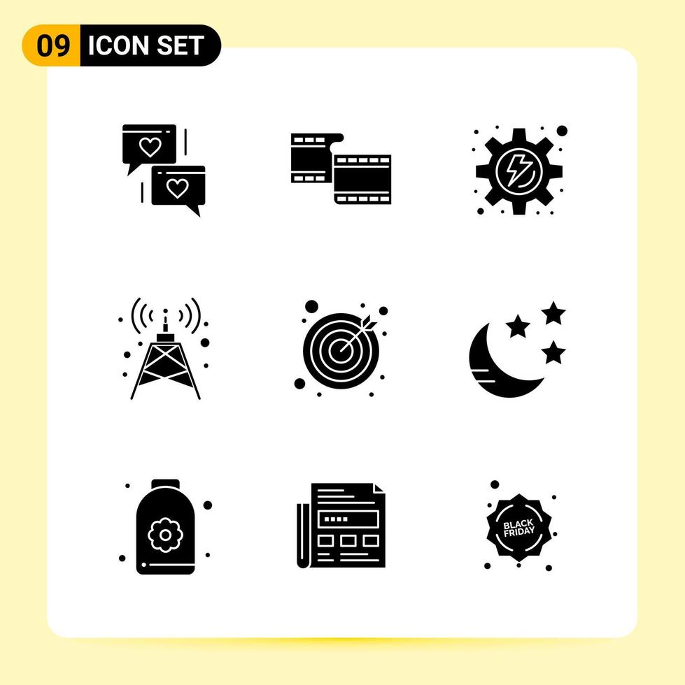 9 Creative Icons for Modern website design and responsive mobile apps 9 Glyph Symbols Signs on White Background 9 Icon Pack vector