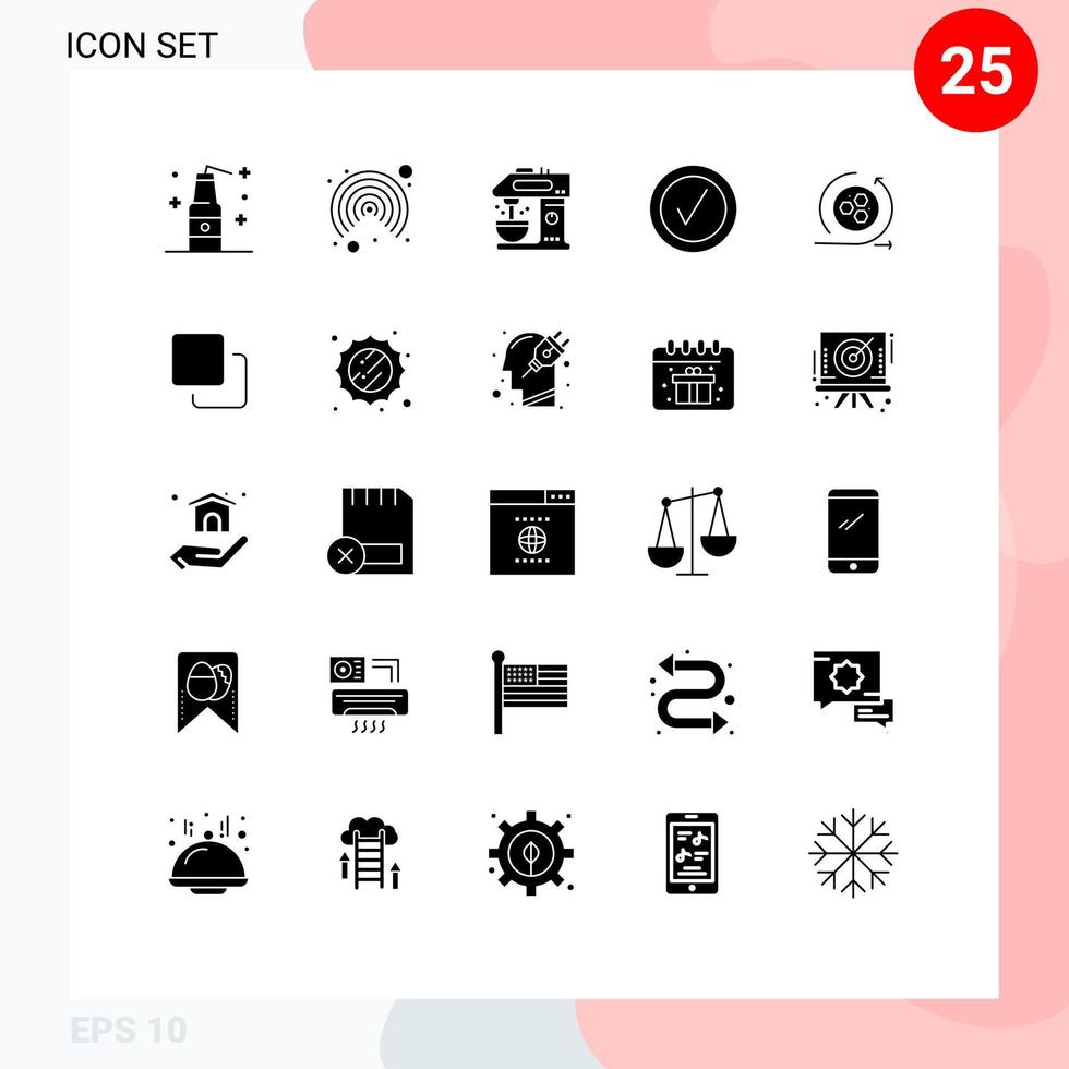 Editable Vector Line Pack of 25 Simple Solid Glyphs of scince api coffee modeling good Editable Vector Design Elements