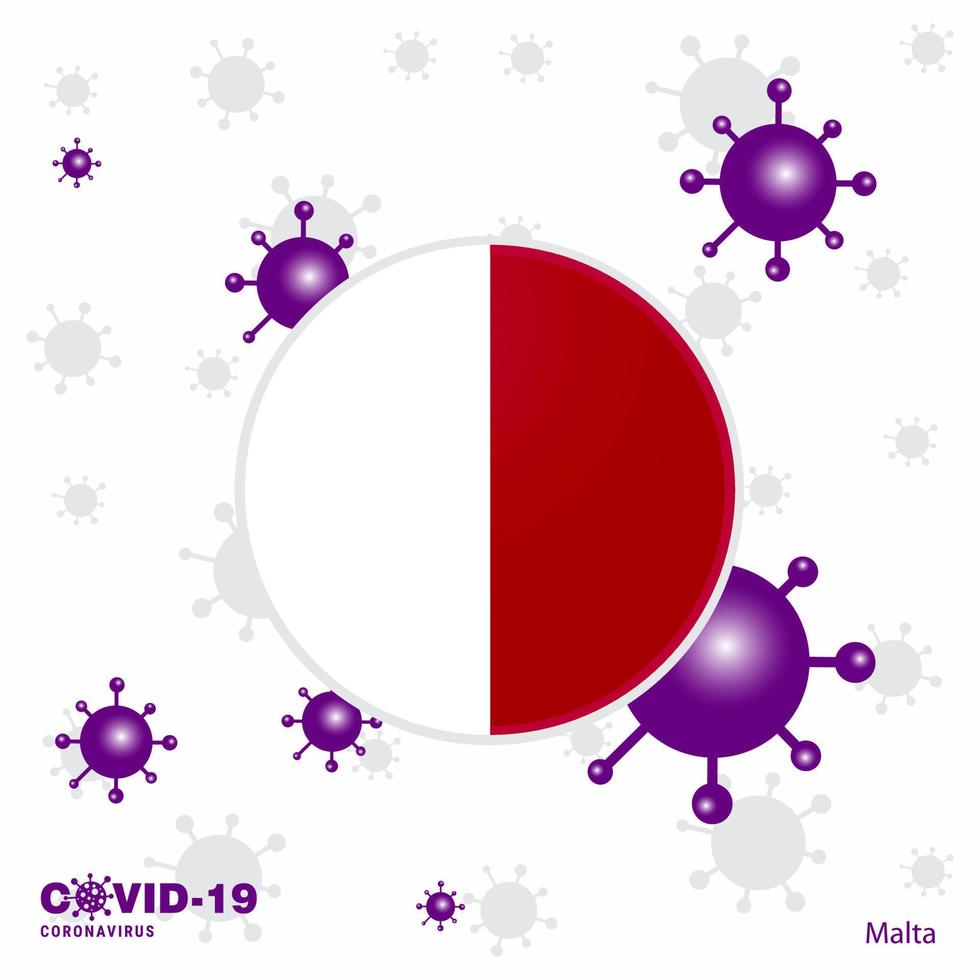 Pray For Malta COVID19 Coronavirus Typography Flag Stay home Stay Healthy Take care of your own health vector