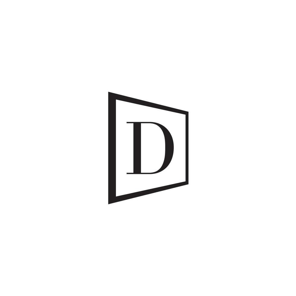 Letter D and Square logo or icon design vector