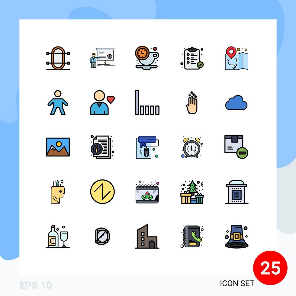 Set of 25 Modern UI Icons Symbols Signs for report medical report hospital rest Editable Vector Design Elements