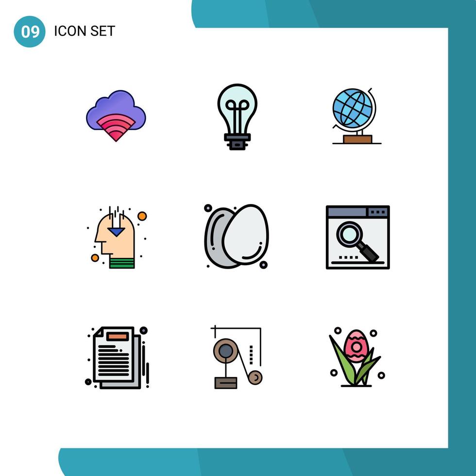 9 Filledline Flat Color concept for Websites Mobile and Apps eggs public opinion world opinion idea Editable Vector Design Elements