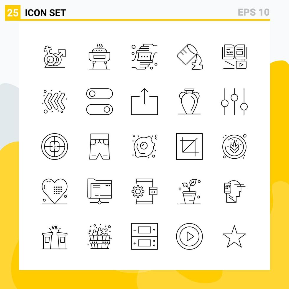 colección de 25 iconos de línea universal conjunto de iconos para web y móvil vector