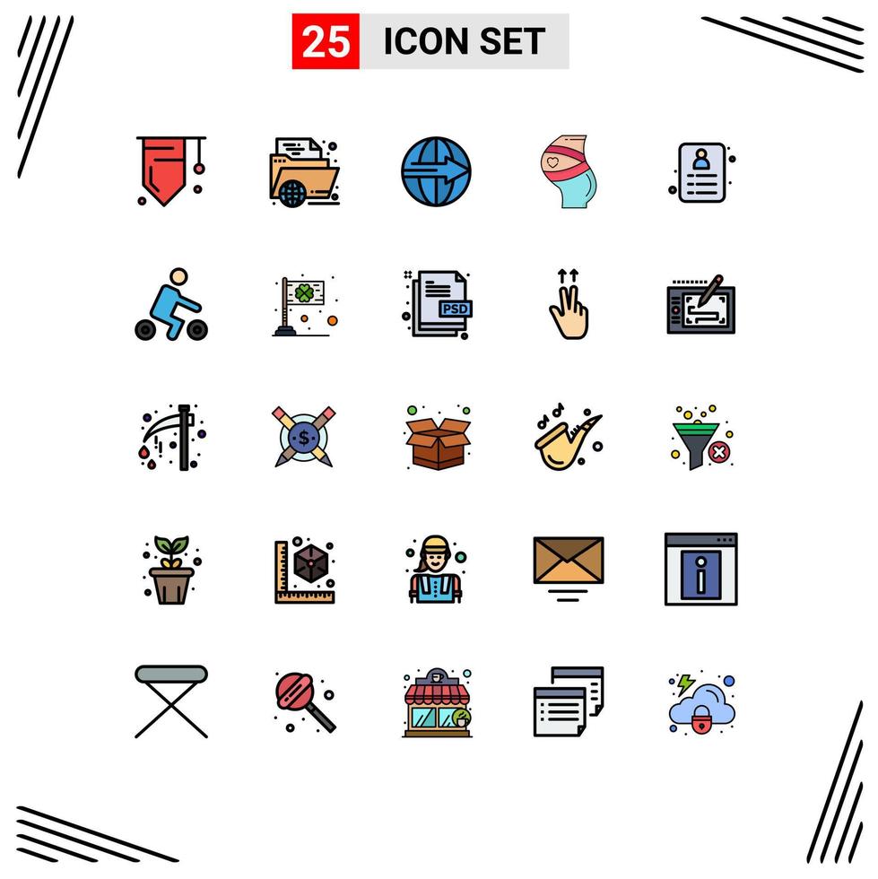 Set of 25 Modern UI Icons Symbols Signs for pregnancy belt learning service export Editable Vector Design Elements