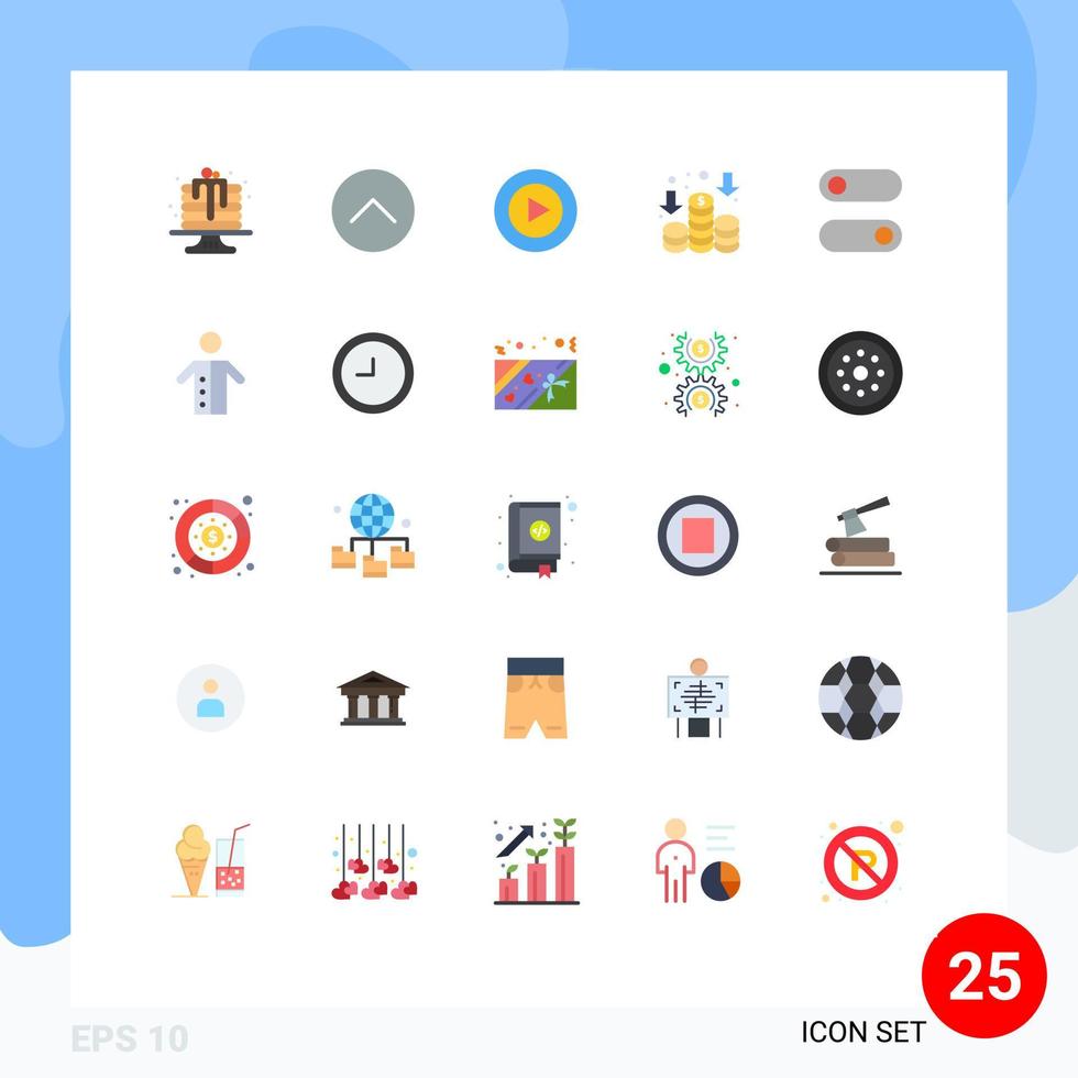 paquete de iconos de vector de stock de 25 signos y símbolos de línea para elementos de diseño de vector editables de ingreso de control de estudio de interruptor de monje