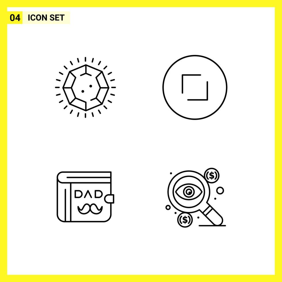 4 Icon Set Simple Line Symbols Outline Sign on White Background for Website Design Mobile Applications and Print Media vector