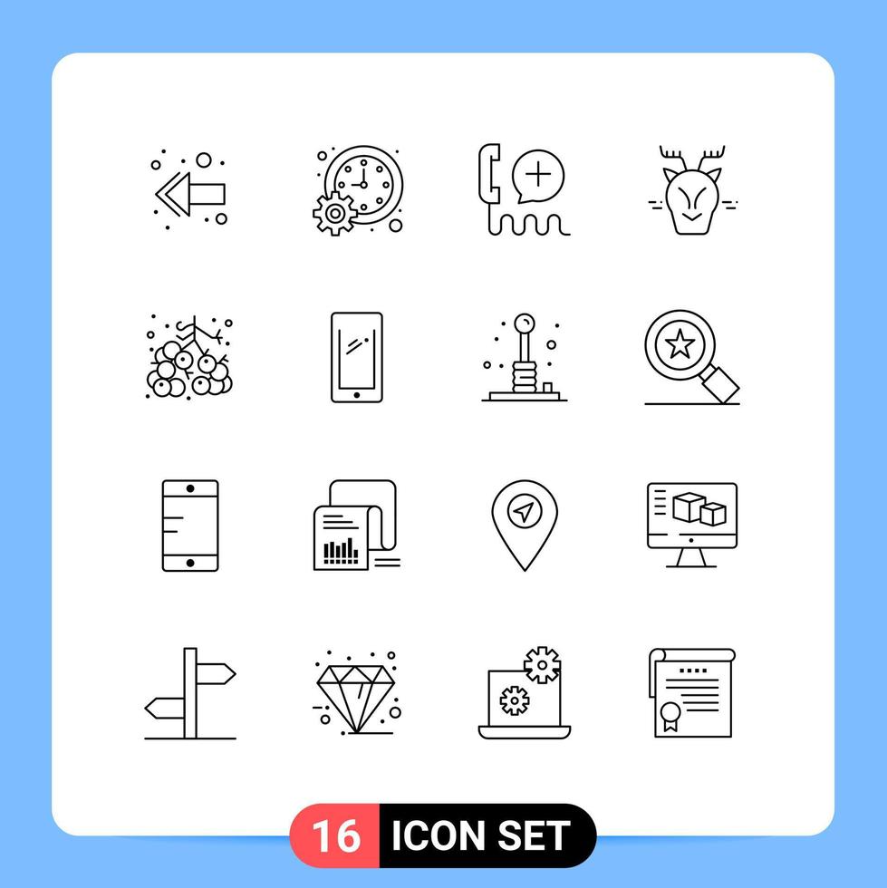 Stock Vector Icon Pack of 16 Line Signs and Symbols for berries canada add arctic service Editable Vector Design Elements
